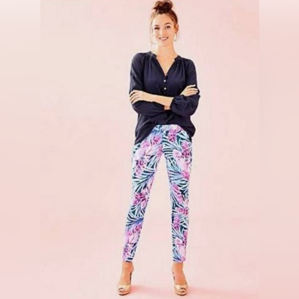 Lilly Pulitzer Mr. Peacock B Tweethearts Kelly Knit Skinny Ankle Pants